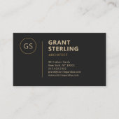 Carte De Visite Modern Architect Black Gold (Devant)