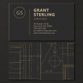 Carte De Visite Modern Architect Black Gold