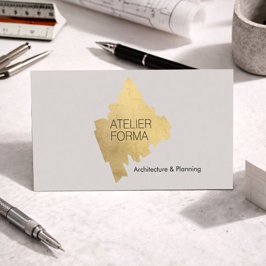 Carte De Visite Modern Architect Gold Minimal