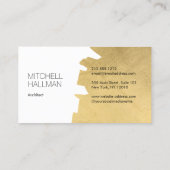 Carte De Visite Modern Architect Gold Minimal White (Dos)