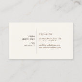 Carte De Visite Modern Architect Wood Logo Ivory (Dos)