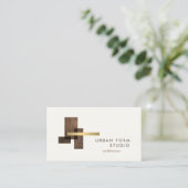 Carte De Visite Modern Architect Wood Logo Ivory (Debout devant)