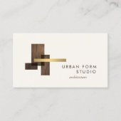 Carte De Visite Modern Architect Wood Logo Ivory (Devant)
