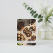 Carte De Visite Modern Artisan Chocolate Brand QR Code  (Debout devant)