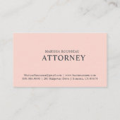 Carte De Visite Modern Attorney Photo Professional (Dos)