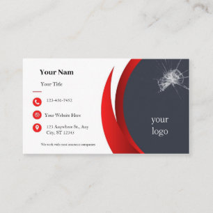 Carte De Visite Modern Auto Glass Repair Business Card