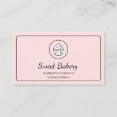 Carte De Visite Modern Bakery Logo QR Code Pink (Devant)
