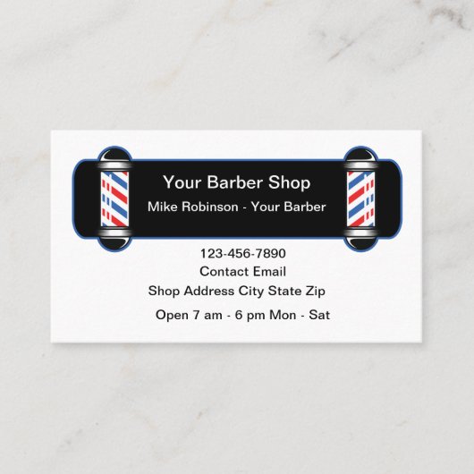 Carte De Visite Modern Barber Shop Lights Theme (Devant)