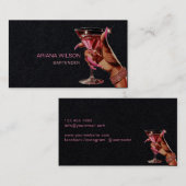 Carte De Visite Modern Bartender Cocktail Bar Club Event (Devant / Derrière)