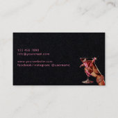 Carte De Visite Modern Bartender Cocktail Bar Club Event (Dos)
