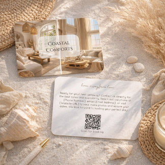 Carte De Visite  Modern Beach House Rental Property QR Code