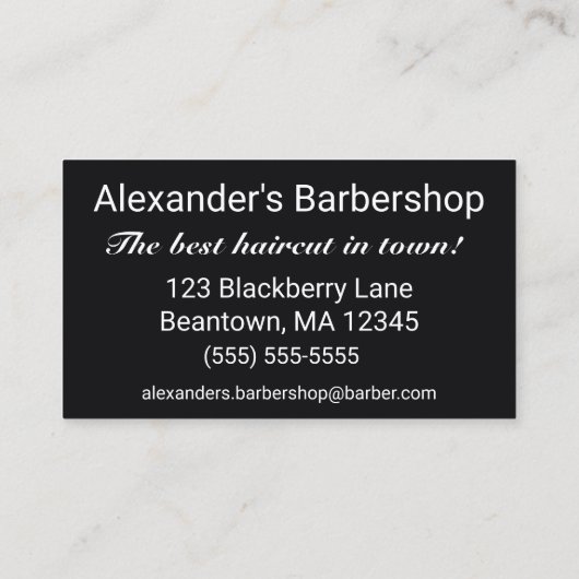 Carte De Visite Modern Bearded Man (Dos)