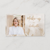 Carte De Visite Modern Beige Botanical Boho Photo Script  (Devant)