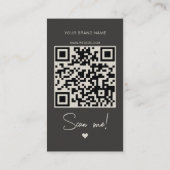 Carte De Visite Modern beige gray order thank you QR code (Dos)