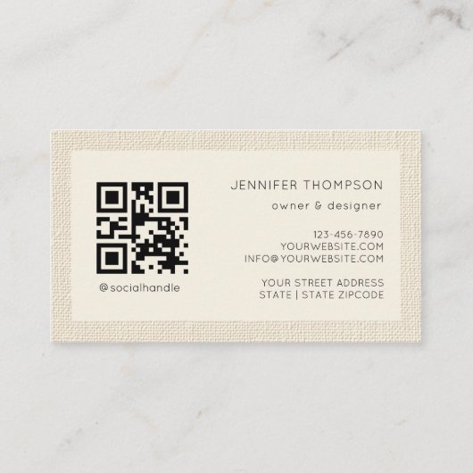 Carte De Visite Modern Beige Textured (Dos)