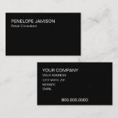 Carte De Visite Modern Black and White (Devant / Derrière)