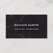 Carte De Visite Modern Black and White Marble QR Code Business (Dos)