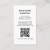 Carte De Visite Modern Black and White Marble QR Code Business (Devant)