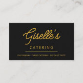 Carte De Visite Modern Black Elegant Catering Food (Devant)