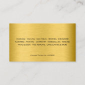 Carte De Visite Modern Black Gold Construction Building (Dos)