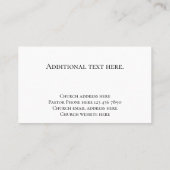 Carte De Visite Modern Black & Gold Custom Text Church Pastor (Dos)