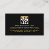 Carte De Visite Modern Black Gold Oven Cleaning Service (Dos)