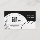 Carte De Visite Modern Black Hand Sketch Sourdough Homemade Bread (Dos)