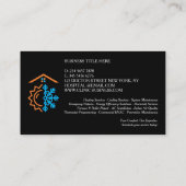 Carte De Visite Modern Black Heating Cooling Experts HVAC (Dos)