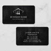 Carte De Visite Modern Black House Cleaning Service House Logo (Devant / Derrière)