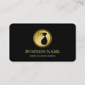 Carte De Visite Modern Black House Cleaning Service House Logo (Devant)