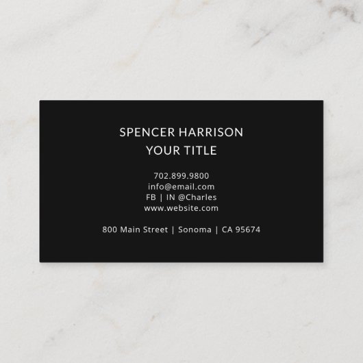 Carte De Visite Modern Black Logo QR Code Template (Dos)