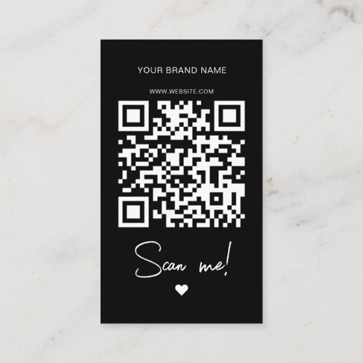 Carte De Visite Modern black order thank you QR code (Dos)
