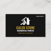 Carte De Visite Modern Black Residential Painter & House Painting (Devant)