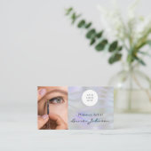 Carte De Visite Modern Black Script Photo Makeup  (Debout devant)