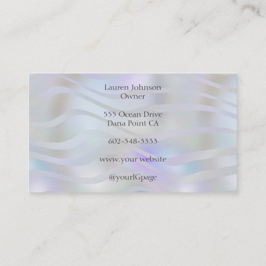 Carte De Visite Modern Black Script Photo Makeup (Dos)