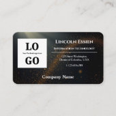 Carte De Visite Modern Black Star Custom Logo and QR Code  (Devant)