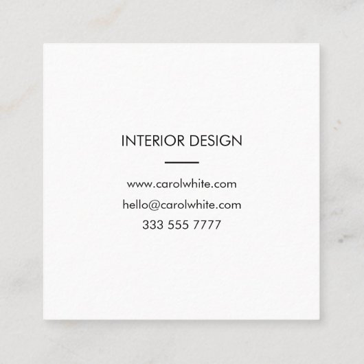 Carte de visite Modern Black White Business Card (Dos)