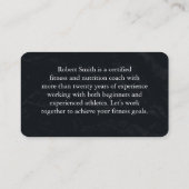 Carte De Visite Modern Black & White Fitness Trainer Coach Chic  (Dos)