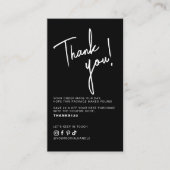 Carte De Visite Modern black white order thank you QR code (Devant)