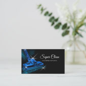 Carte De Visite Modern Blue Commercial House Cleaning Service (Debout devant)