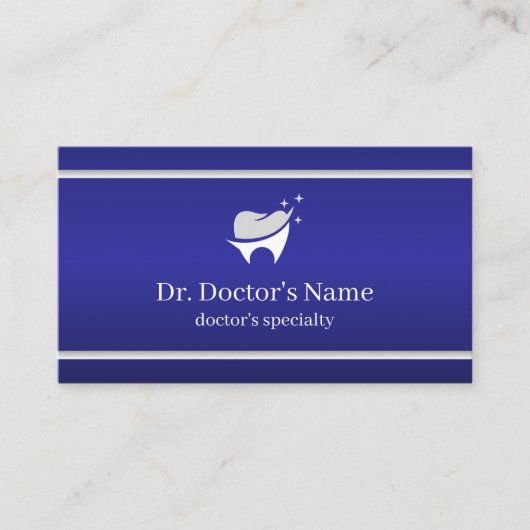 Carte De Visite Modern Blue Dental Professional  (Devant)