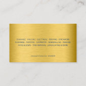 Carte De Visite Modern Blue Gold Construction Building (Dos)