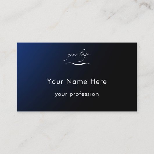 Carte De Visite Modern Blue Gradient Add Logo Custom Professional (Devant)