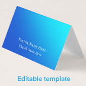 Carte De Visite Modern Blue Gradient Custom Text QR Code Pastor