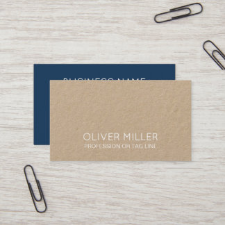 Carte De Visite Modern Blue Minimalist Kraft Consultant