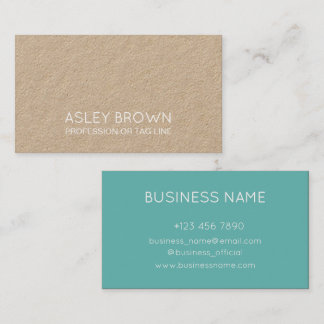 Carte De Visite Modern Blue Minimalist Kraft Consultant