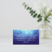 Carte De Visite Modern Blue Nebula John 3:16 Bible Scripture (Debout devant)