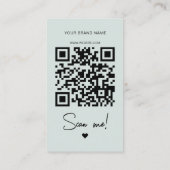 Carte De Visite Modern blue order thank you QR code (Dos)