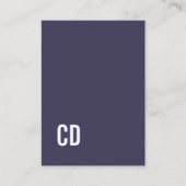 Carte De Visite Modern Blue Texture Beige Bold White Monogram (Devant)