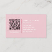 Carte De Visite Modern Blush Pink Nail Salon QR Code (Dos)